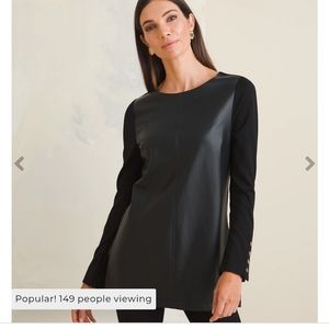 J Jill Faux Leather Ponte Tunic